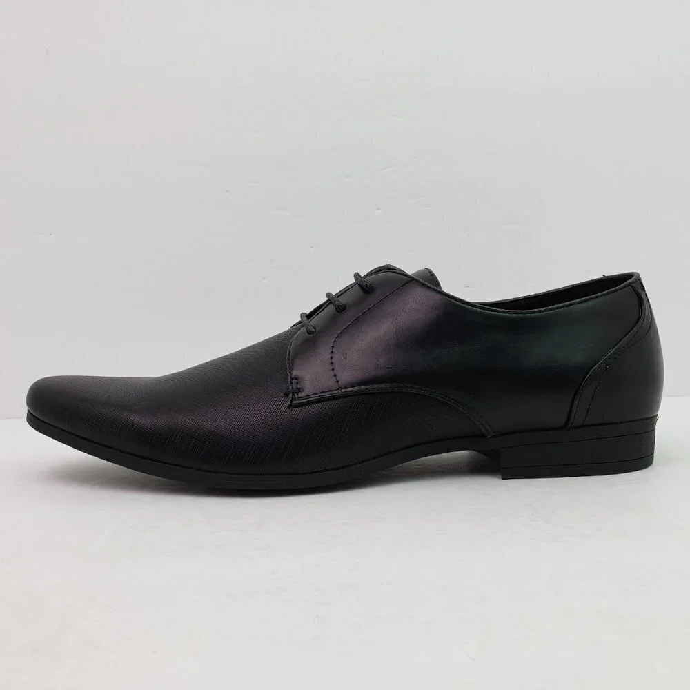 Boohoo MAN Embossed Vamp Smart Mens Size 10 Black Formal Dress Shoes MZZ65877-10